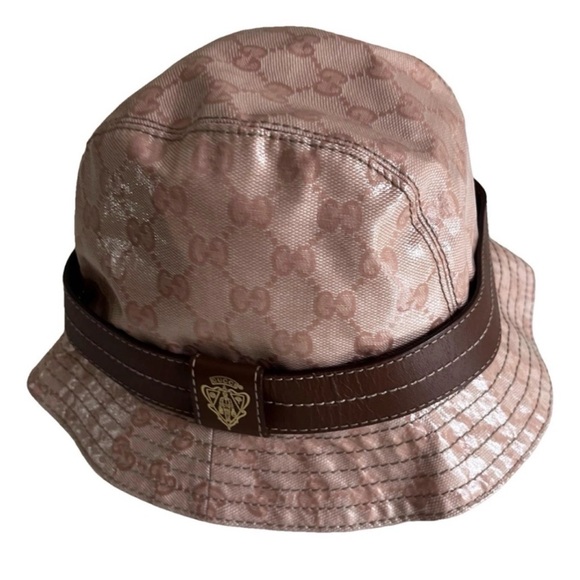 GUCCI GG Pink Canvas Bucket Hat Small $660 - Picture 2 of 10